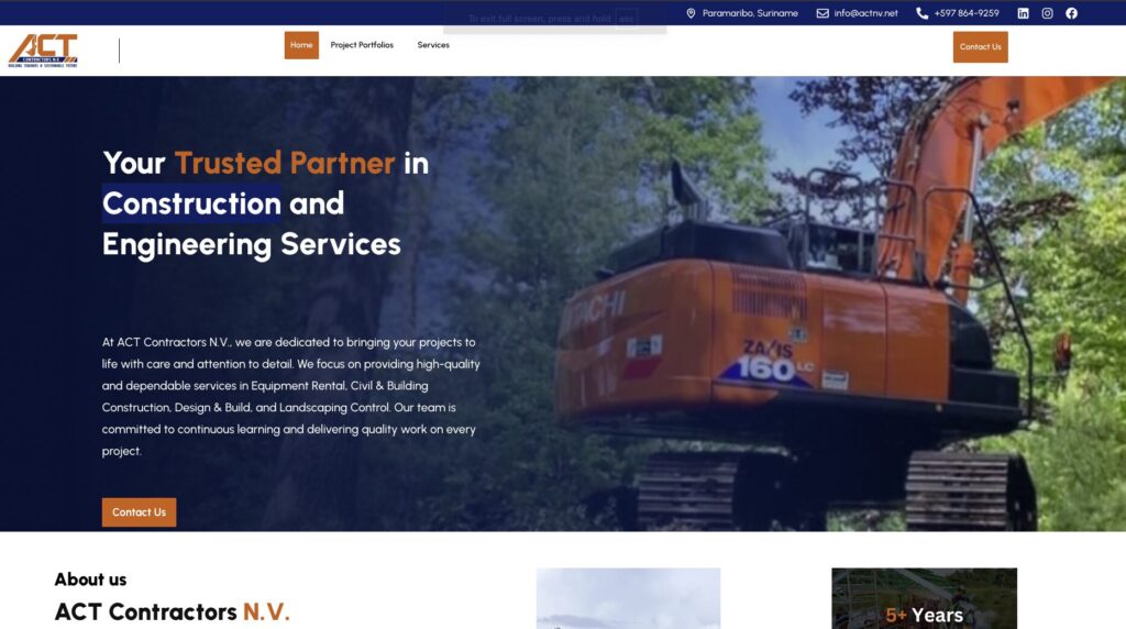 Homepage of a Website